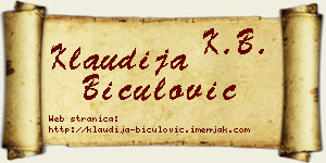 Klaudija Biculović vizit kartica